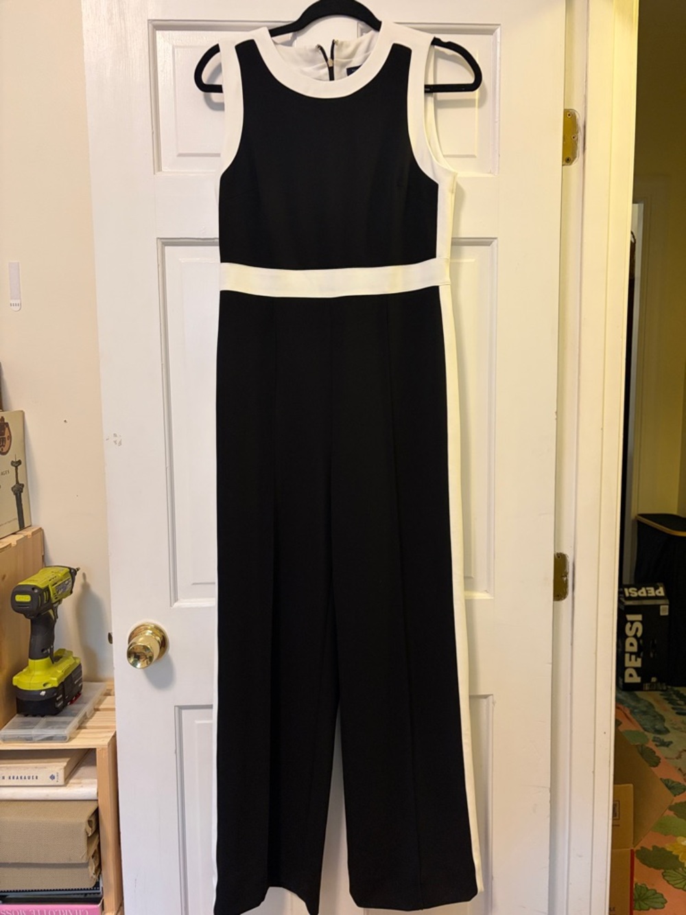 Black & White Sleeveless Wide-Leg Jumpsuit. Tommy Hilfiger.
